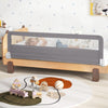 180CM Foldable Baby Bed Rail Guard with Removable Cover and Safety Strap-Grey
