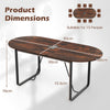 180 CM Executive Table Oval Home Office Table with Cable Management Hole-Rustic Brown