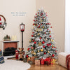 180 cm Artificial Christmas Tree Pre-lit Hinged Xmas Tree with 270 Warm White LED Lights-1.8M