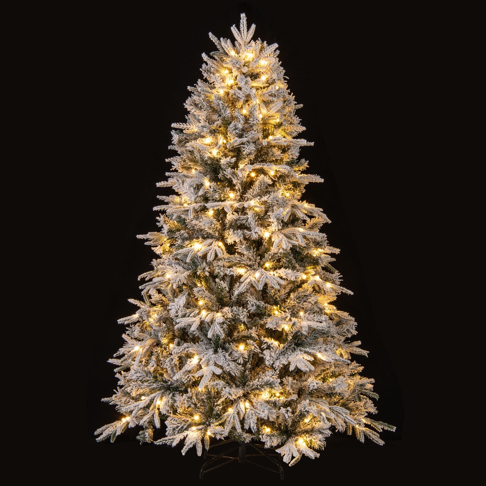 180 cm Artificial Christmas Tree Pre-lit Hinged Xmas Tree with 270 Warm White LED Lights-1.8M