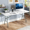 180 cm Portable Folding Dining Table with HDPE Tabletop and Safe Lock Mechanism-White