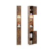 180 cm Tall Bathroom Cabinet Narrow Storage Organizer with 3 Doors and Adjustable Shelves-Rustic Brown