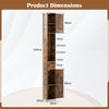180 cm Tall Bathroom Cabinet Narrow Storage Organizer with 3 Doors and Adjustable Shelves-Rustic Brown