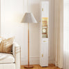180 cm Tall Bathroom Cabinet Narrow Storage Organizer with 3 Doors and Adjustable Shelves-White