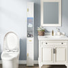 180 cm Tall Bathroom Cabinet Narrow Storage Organizer with 3 Doors and Adjustable Shelves-White
