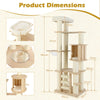180 cm Tall Cat Tree with Cozy Perch Condo Space Capsule 12 cm Scratching Posts-Natural