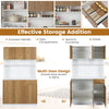 180cm Tall Pantry Cabinet with Outlets and Anti-Tipping Kits-Natural
