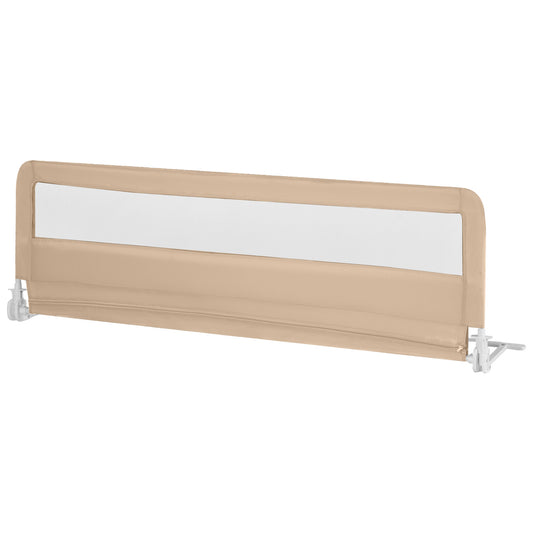 180CM Foldable Baby Bed Rail Guard in beige with a mesh panel and white plastic base