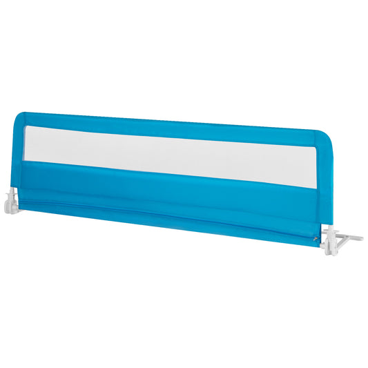 180CM Foldable Baby Bed Rail Guard with a blue fabric cover and white frame