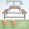 180cm Patio Picnic Table Bench Set with Acacia Wood Tabletop and Seat