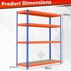 181 x 61 x 203 cm 4-Tier Metal Storage Shelving Unit with Adjustable Rack-Orange