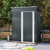 181 x 153 cm Outdoor Storage Shed with Sloped Roof 2 Vents and Lockable Door-Grey