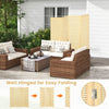 4-Panel Portable Room Divider Screen-Natural