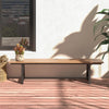 183cm Patio Long Bench with Weatherproof HDPE Seat for 4 People-Brown