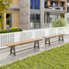 183cm Patio Long Bench with Weatherproof HDPE Seat for 4 People-Brown