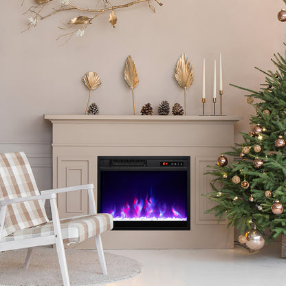 18" Electric Fireplace Insert 750W/1500W Fireplace Heater