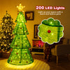 190 CM Lighted Collapsible Christmas Tree with 200 LED Warm Light