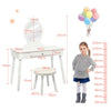 Child's Dressing Table and Cushioned Stool Set-White
