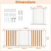 198 CM Extra Wide Configurable Baby Gate 3-Panel Indoor Wood Metal Pet Gate-Natural & White