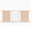 198 CM Extra Wide Configurable Baby Gate 3-Panel Indoor Wood Metal Pet Gate-Natural & White