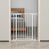 198 CM Extra Wide Configurable Baby Gate 3-Panel Indoor Wood Metal Pet Gate-Natural & White