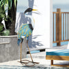 Outsunny Heron Garden Statue, Standing Garden Ornament, Metal Garden Gift with Stakes, 28 x 17 x 63 cm, Multi-Colour