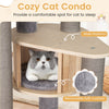 197 CM Tall Cat Tree with Comfy Padded Top Perch-Grey
