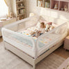 198 cm Long Adjustable Baby Bed Rail Guard with Extra Buckle-White