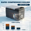Outsunny 30L Compressor Car Fridge Freezer, Camping Refrigerator with App Control, 12/24V DC and 100-240V AC, Black