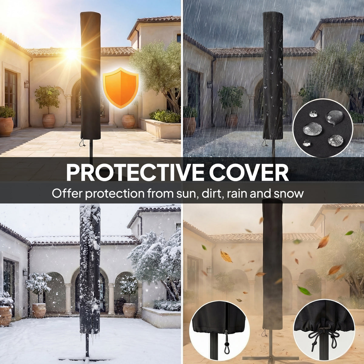 Outsunny 2.8 m Garden Parasol Umbrella in Navy Blue