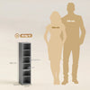 HOMCOM Set of 2 CD Media Display Shelf Unit Tower Rack with Adjustable Shelves, Light Grey