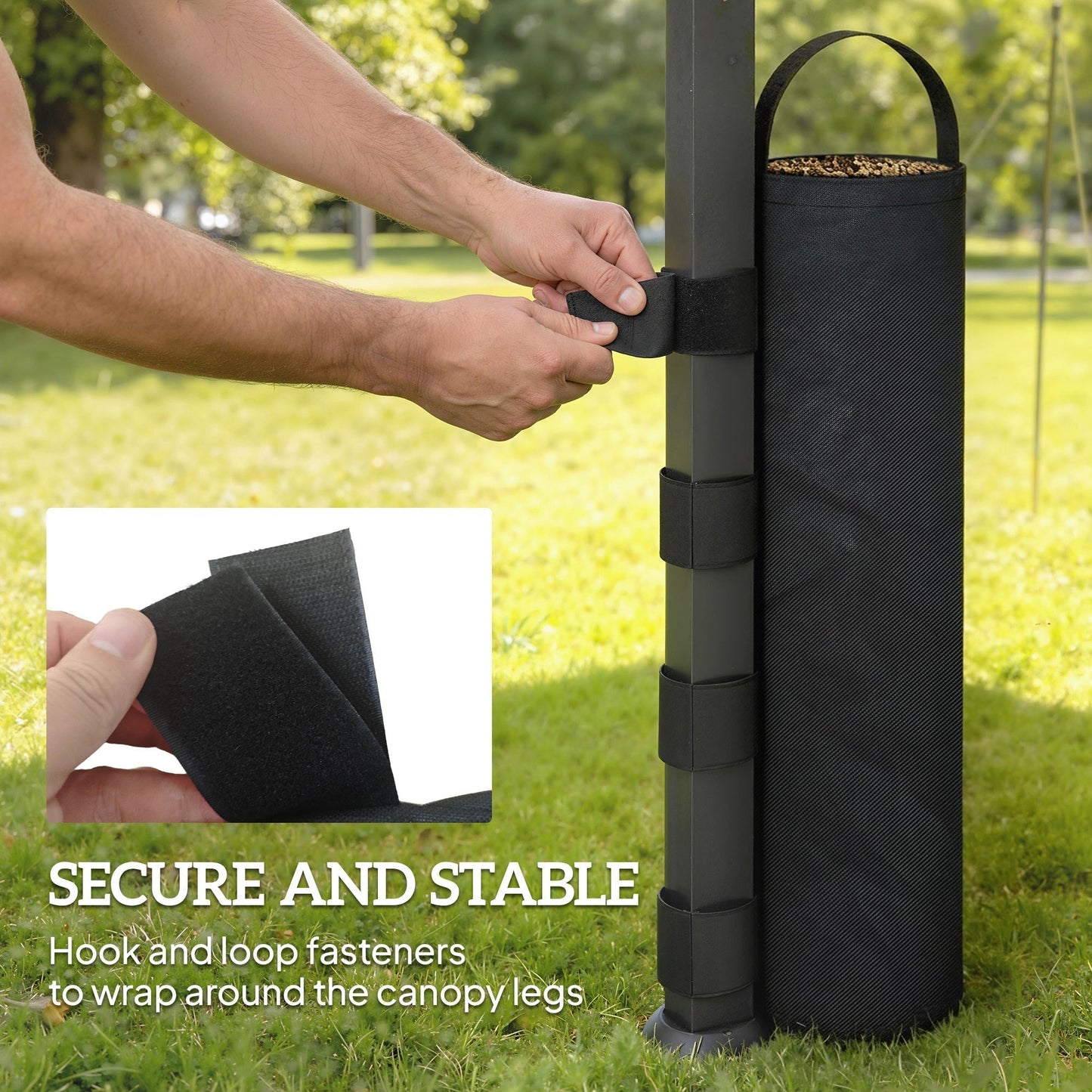 Outsunny 8 Pack Gazebo Sand Weights Bags, 40 kg 600D Heavy Duty Sand Bags Sandbags for Canopy Tent Legs, Without Sand, Black