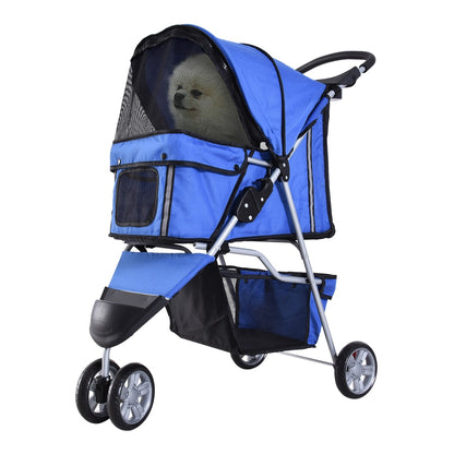PawHut 3 Wheel Pet Stroller in Blue