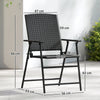 Outsunny Set of Two Folding Rattan Seat Chairs - Black