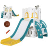 AIYAPLAY 4 in 1 Toddler Slide with Basketball Hoop, Climber, Telescope, Storage Basket, for Ages 1-3 Years, Yellow