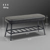 HOMCOM PU Leather Shoe Storage Bench - Charcoal Grey