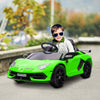 HOMCOM Lamborghini Licensed 12V kids Electric Car w/ Butterfly Doors, Remote, Music, Horn, Suspension - Green