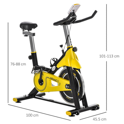 HOMCOM Exercise Bike in Yellow