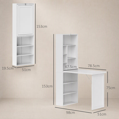 HOMCOM Three-Part Work Desk in White