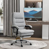 Vinsetto Office Chair with Footrest, Double Padding Ergonomic Desk Chair with 6-Point Vibration Massage and Back Heating, Microfibre Fabric with 135Â° Reclining Back, Grey