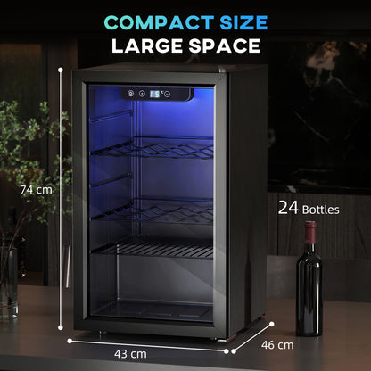 HOMCOM 24 Bottle Wine Cooler in Black