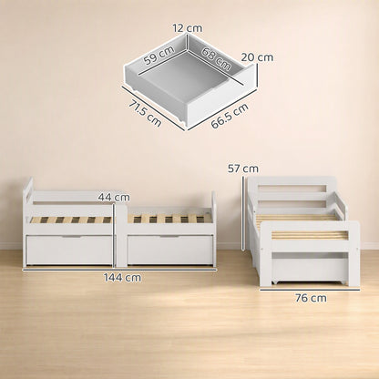 AIYAPLAY Wooden Kids Bed Frame in Grey