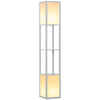 HOMCOM Modern Shelf Floor Lamp with Dual Ambient Light, Standing Lamp Living Room, Bedroom, 156cm, Grey