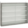 HOMCOM 5-Tier Wall Display Shelf Unit Cabinet w/ 4 Adjustable Shelves Glass Doors Home Office Ornaments 60x80cm Grey Wood Grain