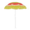 Outsunny 1.6m Garden Hawaii Parasol, Patio Beach Sun Umbrella Sunshade Hawaiian Folding Tilting Crank Parasol (Multicolour)