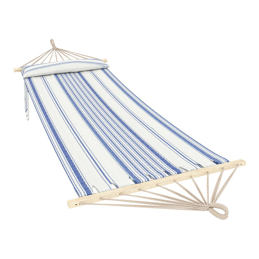 Outsunny Cotton Hammock in Blue and White
