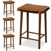 Set of 2 69cm Dining Barstools with Footrest & Removable Cushion