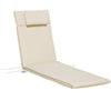 Outsunny Garden Sun Lounger Cushion Replacement Soft Sunbed Reclining Chair Relaxer Pad with Pillow, Cushion ONLY - Cream White