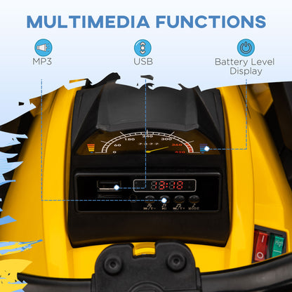 HOMCOM 12V Quad Bike ATV with LED Lights in Yellow