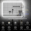 HOMCOM 80 x 60 cm Bluetooth Bathroom Mirror - Silver-Tone